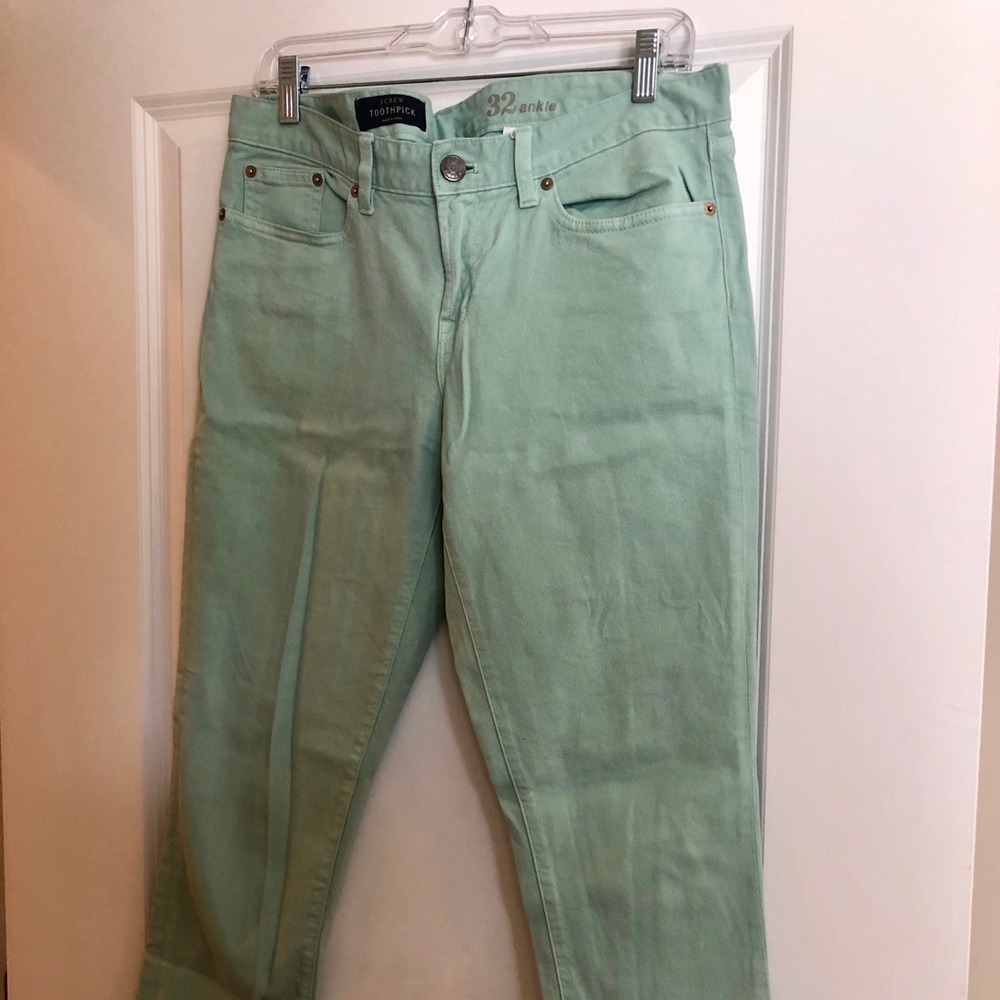 J.Crew Toothpick Sea Foam Green Jeans/ Size 32